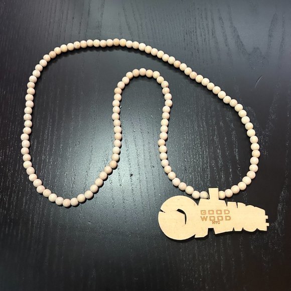 GoodWood NYC #Swag Necklace Wooden Pendant Wooden Beaded - Picture 3 of 4